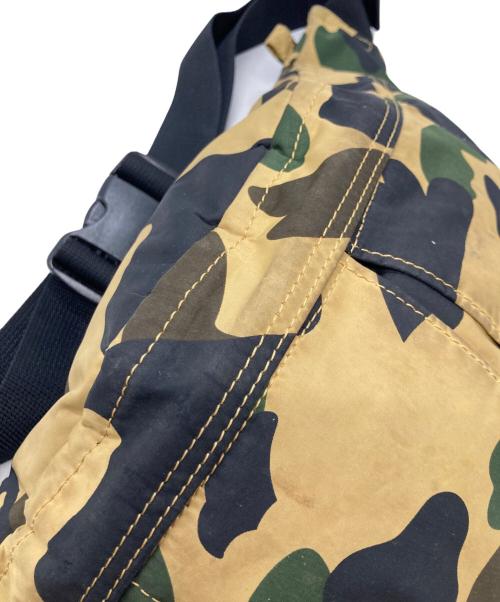 PORTER（ポーター）PORTER (ポーター) A BATHING APE (アベイシングエイプ) 1ST CAMO WAIST BAG ブラック×カーキの古着・服飾アイテム