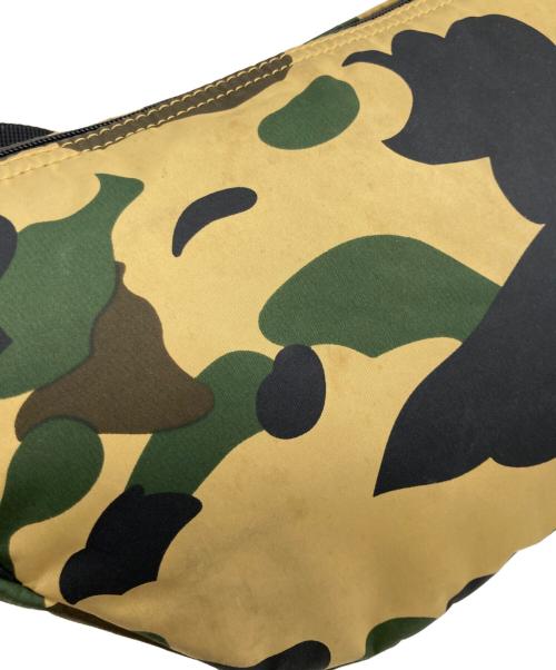 PORTER（ポーター）PORTER (ポーター) A BATHING APE (アベイシングエイプ) 1ST CAMO WAIST BAG ブラック×カーキの古着・服飾アイテム