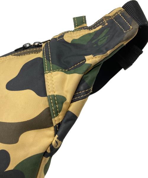 PORTER（ポーター）PORTER (ポーター) A BATHING APE (アベイシングエイプ) 1ST CAMO WAIST BAG ブラック×カーキの古着・服飾アイテム