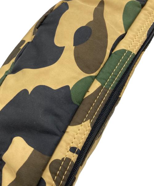 PORTER（ポーター）PORTER (ポーター) A BATHING APE (アベイシングエイプ) 1ST CAMO WAIST BAG ブラック×カーキの古着・服飾アイテム