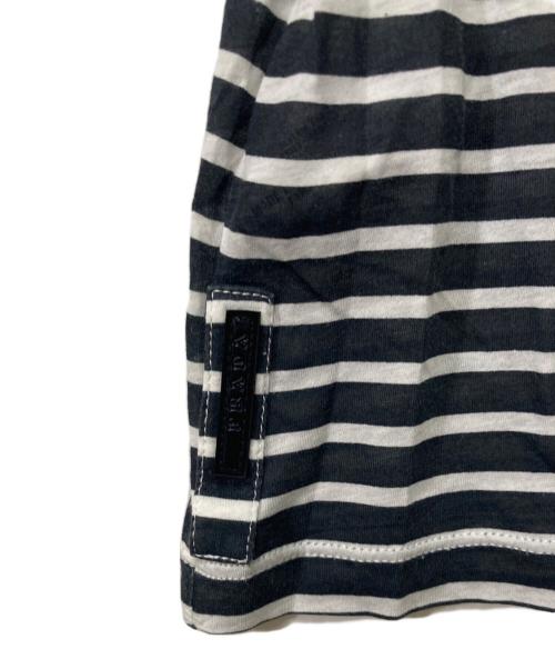 PRADA（プラダ）PRADA (プラダ) ロングスリーブカットソー ネイビー×ホワイト サイズ:Sの古着・服飾アイテム