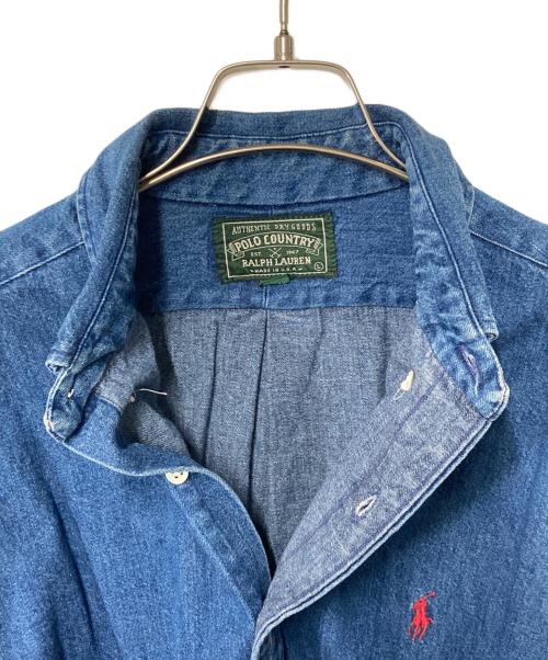 POLO COUNTRY（ポロカントリー）POLO COUNTRY (ポロカントリー) ポニー刺繍デニムボタンダウンシャツ インディゴ サイズ:Lの古着・服飾アイテム