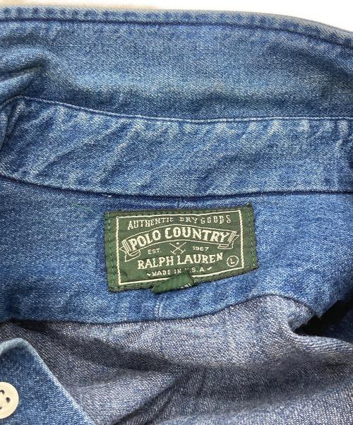POLO COUNTRY（ポロカントリー）POLO COUNTRY (ポロカントリー) ポニー刺繍デニムボタンダウンシャツ インディゴ サイズ:Lの古着・服飾アイテム