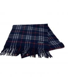 BURBERRY LONDON（バーバリーロンドン）の古着「カシミヤマフラー」｜ネイビー