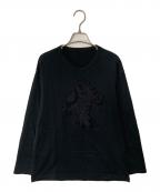 B Yohji Yamamotoビーヨウジヤマモト）の古着「リボンデザイン ロングスリーブカットソー」｜ブラック