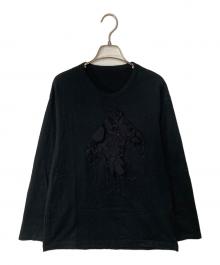 B Yohji Yamamoto（ビーヨウジヤマモト）の古着「リボンデザイン ロングスリーブカットソー」｜ブラック