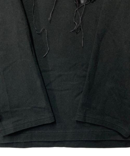 B Yohji Yamamoto（ビーヨウジヤマモト）B Yohji Yamamoto (ビーヨウジヤマモト) リボンデザイン ロングスリーブカットソー ブラック サイズ:2の古着・服飾アイテム