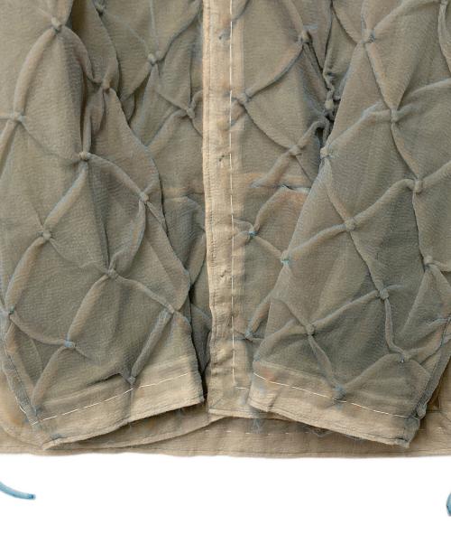FUMIKA UCHIDA（フミカウチダ）FUMIKA UCHIDA (フミカウチダ) Nylon Organdie Satin EMBROIDERED BLOUSON グレー×ベージュ サイズ:34の古着・服飾アイテム