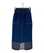 Mame Kurogouchiマメクロゴウチ）の古着「Denim Jersey skirt」｜ブルー