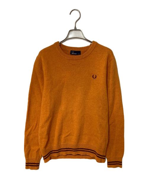 FRED PERRY（フレッドペリー）FRED PERRY (フレッドペリー) ロゴ刺繍ニット オレンジ サイズ:XSの古着・服飾アイテム