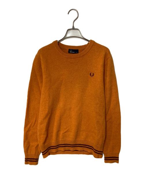 FRED PERRY（フレッドペリー）FRED PERRY (フレッドペリー) ロゴ刺繍ニット オレンジ サイズ:XSの古着・服飾アイテム