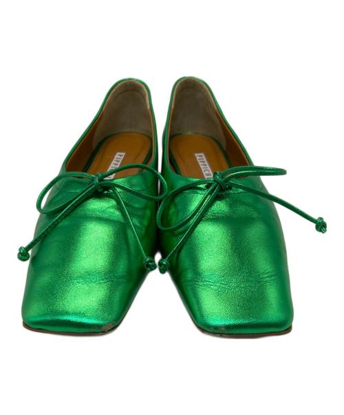 Pippichic（ピッピシック）Pippichic (ピッピシック) BALLET12 スクエアトゥ フラットシューズ グリーン サイズ:36 1/2の古着・服飾アイテム