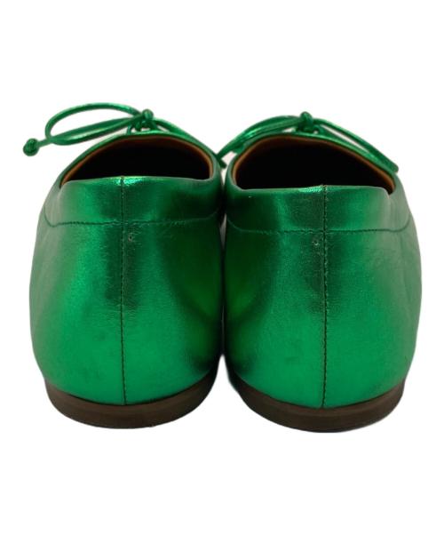 Pippichic（ピッピシック）Pippichic (ピッピシック) BALLET12 スクエアトゥ フラットシューズ グリーン サイズ:36 1/2の古着・服飾アイテム