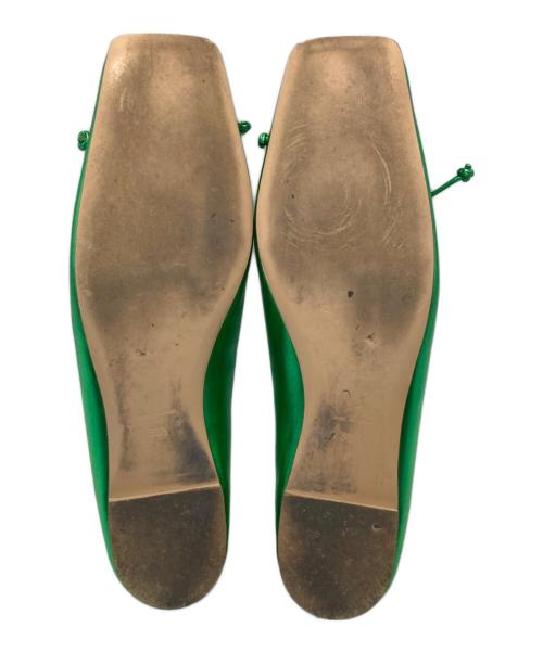 Pippichic（ピッピシック）Pippichic (ピッピシック) BALLET12 スクエアトゥ フラットシューズ グリーン サイズ:36 1/2の古着・服飾アイテム