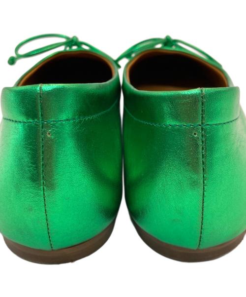 Pippichic（ピッピシック）Pippichic (ピッピシック) BALLET12 スクエアトゥ フラットシューズ グリーン サイズ:36 1/2の古着・服飾アイテム
