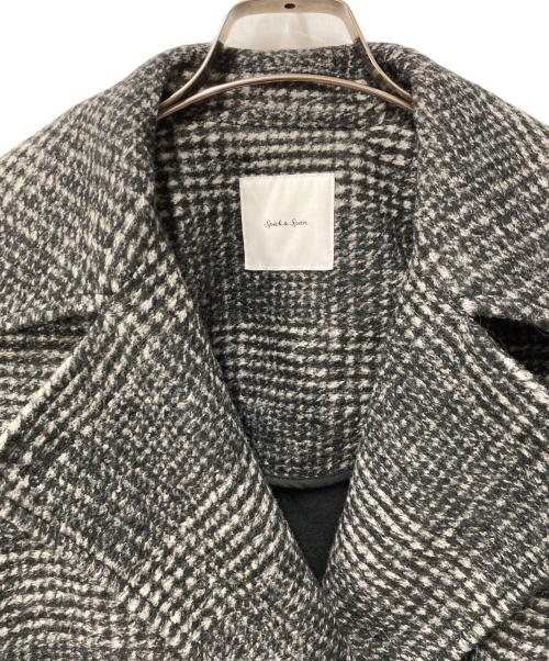 Spick and Span（スピック＆スパン）Spick and Span (スピック＆スパン) Wスライバーチェックハーフコート グレー×ブラック サイズ:34の古着・服飾アイテム
