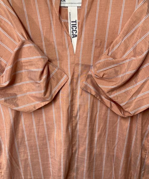 ticca（ティッカ）ticca (ティッカ) ツイストスリーブワンピース ピンク サイズ:Fの古着・服飾アイテム