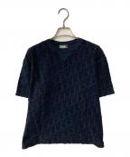 DIOR HOMMEディオール オム）の古着「ディオールオブリークテリーコットンジャガードTシャツ」｜ネイビー