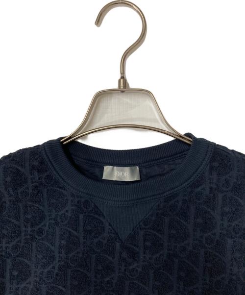 DIOR HOMME（ディオール オム）Dior Homme (ディオール オム) ディオールオブリークテリーコットンジャガードTシャツ ネイビー サイズ:XSの古着・服飾アイテム