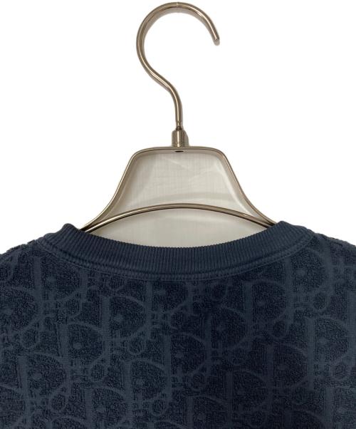 DIOR HOMME（ディオール オム）Dior Homme (ディオール オム) ディオールオブリークテリーコットンジャガードTシャツ ネイビー サイズ:XSの古着・服飾アイテム