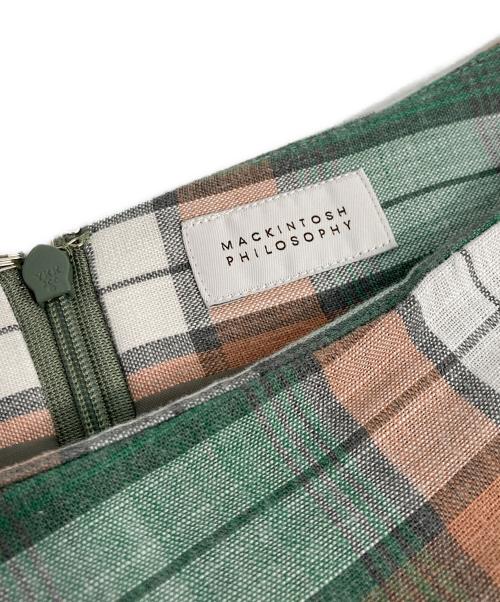 MACKINTOSH PHILOSOPHY（マッキントッシュ フィロソフィー）MACKINTOSH PHILOSOPHY (マッキントッシュ フィロソフィー) サマータータンチェックフレアスカート グリーン サイズ:38の古着・服飾アイテム