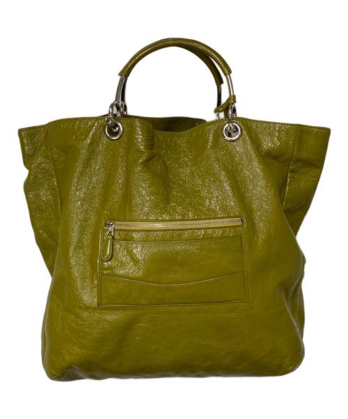 BALENCIAGA（バレンシアガ）BALENCIAGA (バレンシアガ) パテントレザートートバッグ グリーンの古着・服飾アイテム