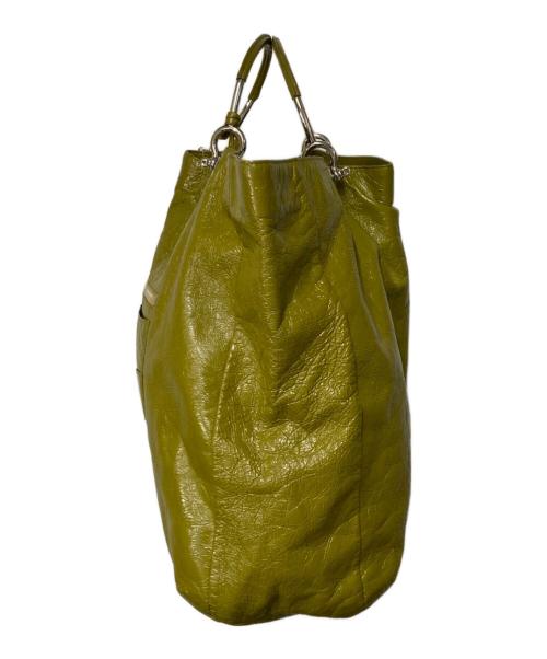 BALENCIAGA（バレンシアガ）BALENCIAGA (バレンシアガ) パテントレザートートバッグ グリーンの古着・服飾アイテム