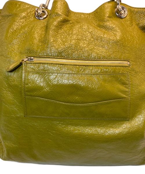 BALENCIAGA（バレンシアガ）BALENCIAGA (バレンシアガ) パテントレザートートバッグ グリーンの古着・服飾アイテム