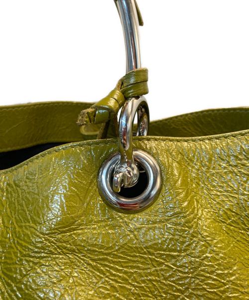 BALENCIAGA（バレンシアガ）BALENCIAGA (バレンシアガ) パテントレザートートバッグ グリーンの古着・服飾アイテム