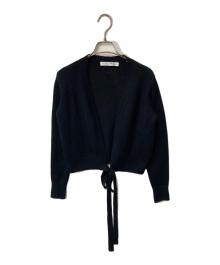 Christian Dior（クリスチャン ディオール）の古着「BEE刺繍 リボンデザインカシミヤニットカーディガン」｜ブラック