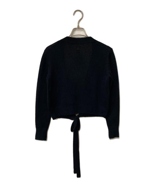 Christian Dior（クリスチャン ディオール）Christian Dior (クリスチャン ディオール) BEE刺繍 リボンデザインカシミヤニットカーディガン ブラック サイズ:36の古着・服飾アイテム