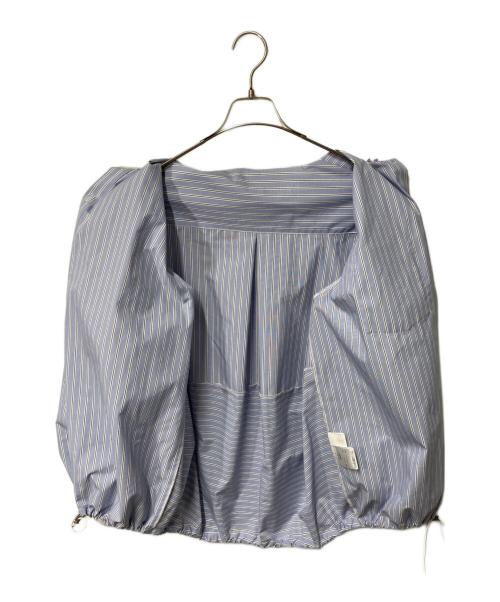 rosy monster（ロージーモンスター）rosy monster (ロージーモンスター) ストライプフリルシャツ ブルー×ホワイト サイズ:FREEの古着・服飾アイテム