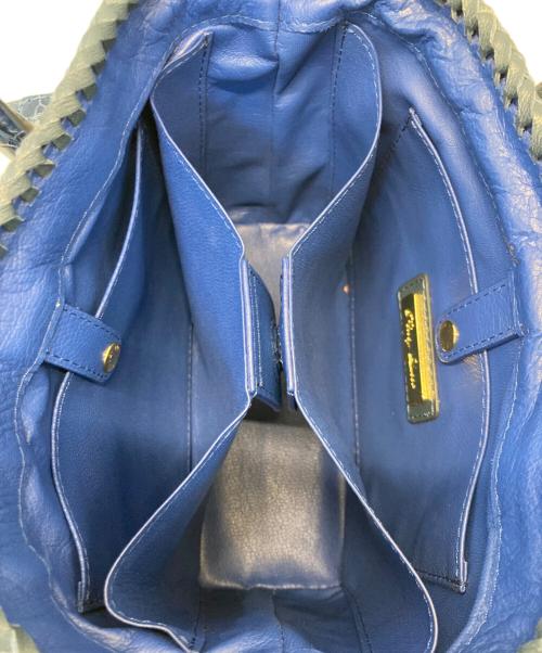 Pelley Lusso（ペレリールッソ）Pelley Lusso (ペレリールッソ) 2WAYバッグ ブルーの古着・服飾アイテム