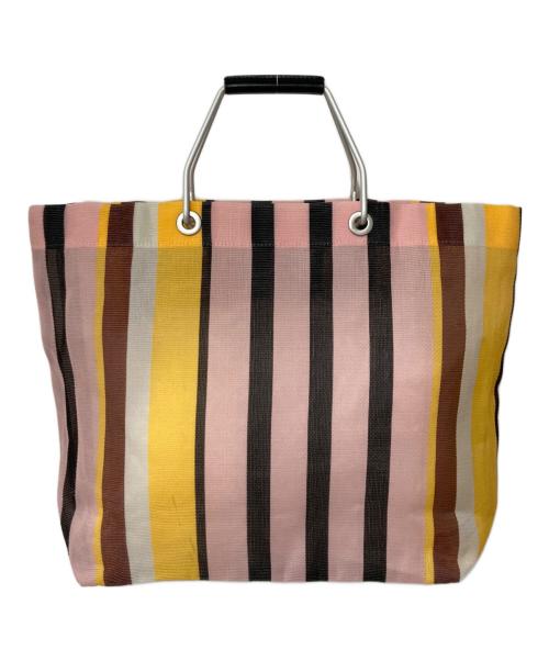 MARNI（マルニ）MARNI (マルニ) MARKET STRIPE BAG ピンク×ブラウンの古着・服飾アイテム