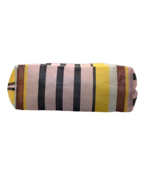 MARNI（マルニ）MARNI (マルニ) MARKET STRIPE BAG ピンク×ブラウンの古着・服飾アイテム