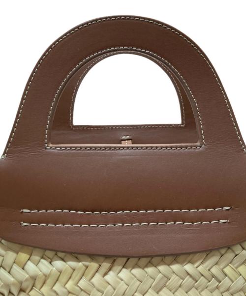 HEREU（ヘリュー）HEREU (ヘリュー) Cabas Mini ストローバッグ ベージュ×ブラウンの古着・服飾アイテム