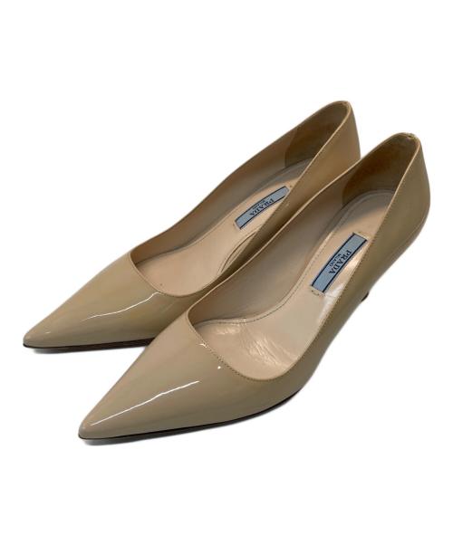 PRADA（プラダ）PRADA (プラダ) Travertino ポインテッドトゥパンプス ベージュ サイズ:36の古着・服飾アイテム