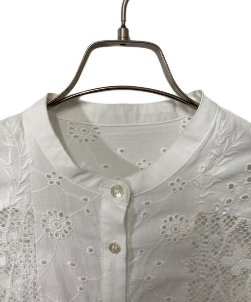 JOURNAL STANDARD relume（ジャーナルスタンダード レリューム）JOURNAL STANDARD relume (ジャーナルスタンダード レリューム) パッチワークレースシャツ ホワイト サイズ:Freeの古着・服飾アイテム