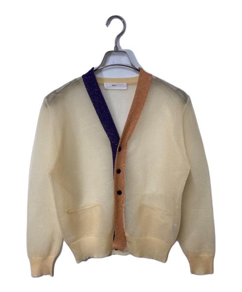TOGA PULLA（トーガ プルラ）TOGA PULLA (トーガ プルラ) ラメカーディガン ベージュ×パープル サイズ:38の古着・服飾アイテム