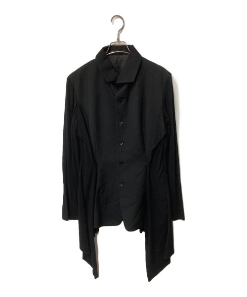 yohji yamamoto+noir（ヨウジヤマモトプリュスノアール）yohji yamamoto+Noir (ヨウジヤマモトプリュスノアール) ウール切替デザインジャケット ブラック サイズ:3の古着・服飾アイテム