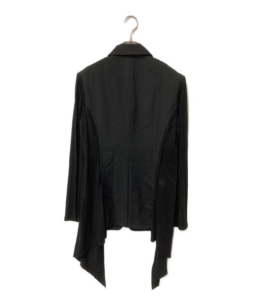 yohji yamamoto+noir（ヨウジヤマモトプリュスノアール）yohji yamamoto+Noir (ヨウジヤマモトプリュスノアール) ウール切替デザインジャケット ブラック サイズ:3の古着・服飾アイテム