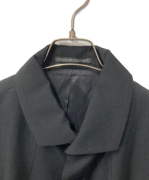 yohji yamamoto+noir（ヨウジヤマモトプリュスノアール）yohji yamamoto+Noir (ヨウジヤマモトプリュスノアール) ウール切替デザインジャケット ブラック サイズ:3の古着・服飾アイテム