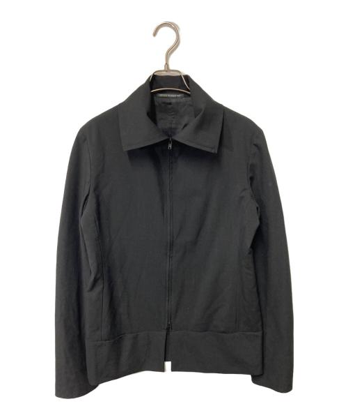 yohji yamamoto+noir（ヨウジヤマモトプリュスノアール）yohji yamamoto+Noir (ヨウジヤマモトプリュスノアール) ウールスタンドカラージャケット ブラック サイズ:2の古着・服飾アイテム