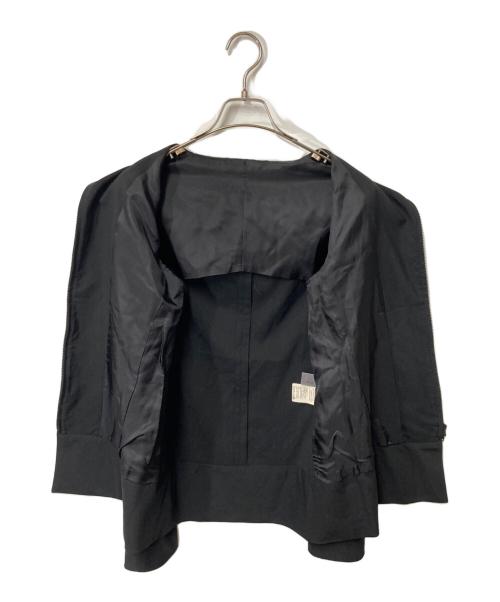yohji yamamoto+noir（ヨウジヤマモトプリュスノアール）yohji yamamoto+Noir (ヨウジヤマモトプリュスノアール) ウールスタンドカラージャケット ブラック サイズ:2の古着・服飾アイテム