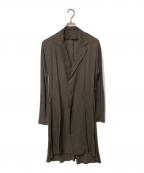 yohji yamamoto+noirヨウジヤマモトプリュスノアール）の古着「レーヨンコート」｜ブラウン