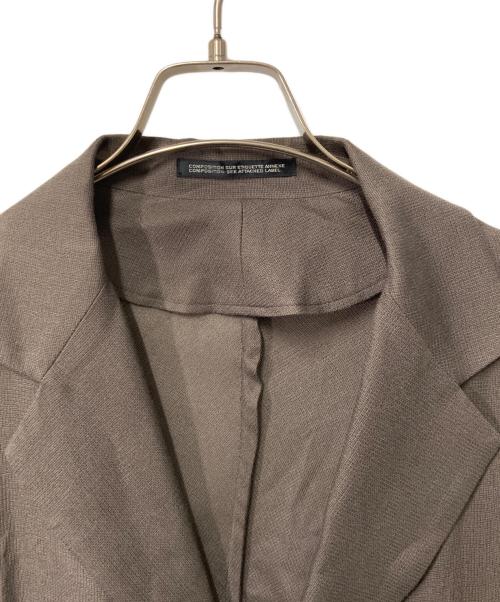 yohji yamamoto+noir（ヨウジヤマモトプリュスノアール）yohji yamamoto+Noir (ヨウジヤマモトプリュスノアール) レーヨンコート ブラウン サイズ:2の古着・服飾アイテム