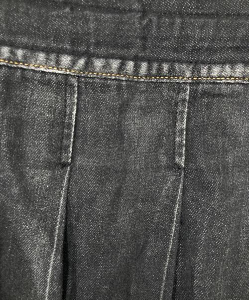 yohji yamamoto+noir（ヨウジヤマモトプリュスノアール）yohji yamamoto+Noir (ヨウジヤマモトプリュスノアール) デニムプリーツスカート ブラック サイズ:1 実寸参照の古着・服飾アイテム