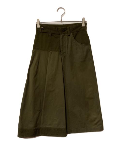 YOHJI YAMAMOTO（ヨウジヤマモト）YOHJI YAMAMOTO (ヨウジヤマモト) 変形スカート カーキ サイズ:1の古着・服飾アイテム