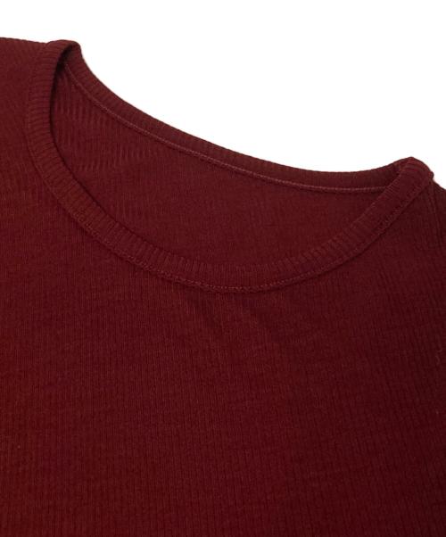 YOHJI YAMAMOTO（ヨウジヤマモト）YOHJI YAMAMOTO (ヨウジヤマモト) 変形ロングスリーブカットソー レッド サイズ:2の古着・服飾アイテム