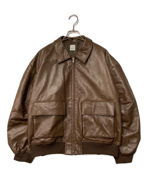 ungird（アングリッド）ungird (アングリッド) フェイクレザーブルゾン ブラウン サイズ:Freeの古着・服飾アイテム